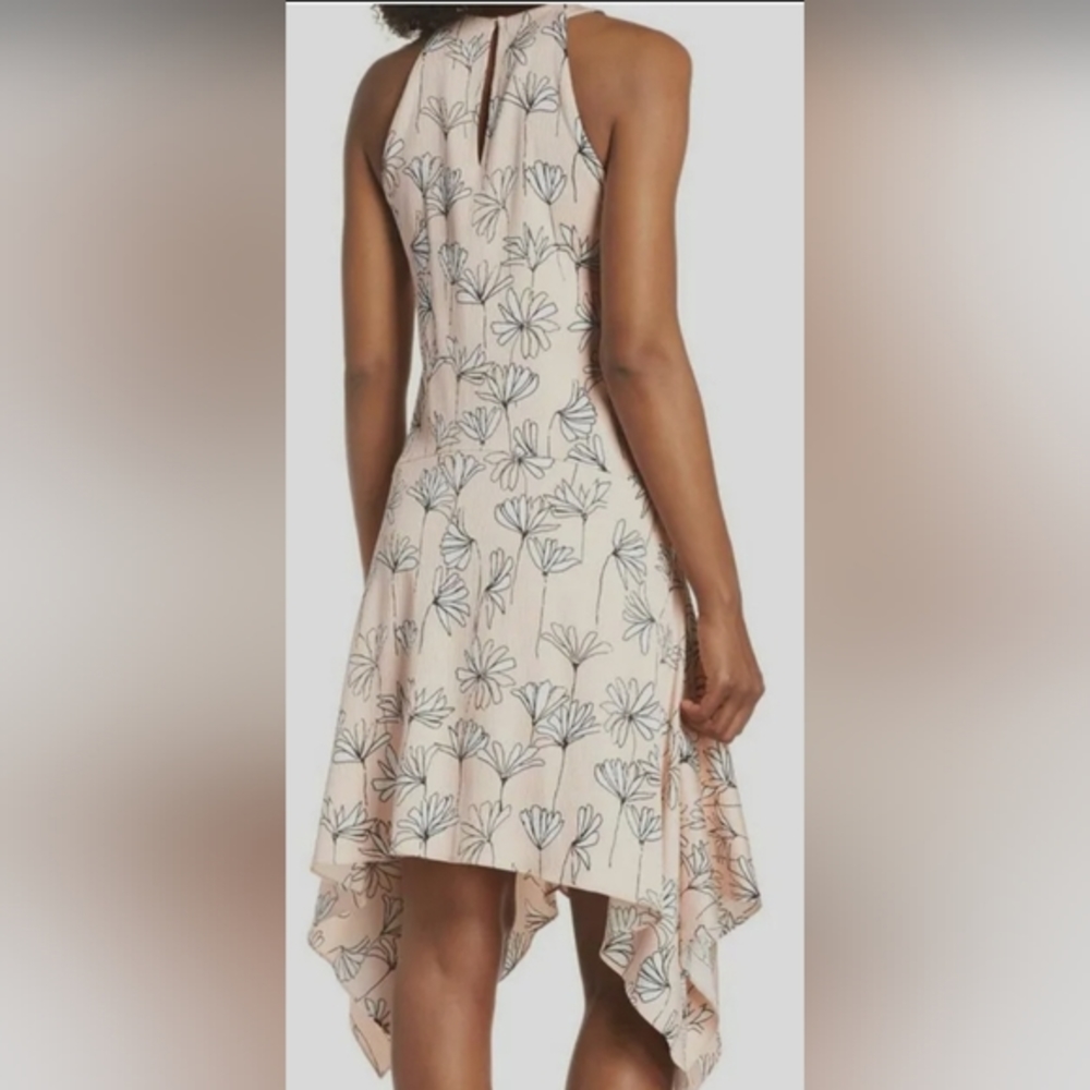 Maggy‎ London blush sleeveless handkerchief high low sheath dress size 10 - Picture 12 of 12